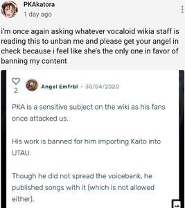 Angel's ban reason and PKAkatora's "appeal"